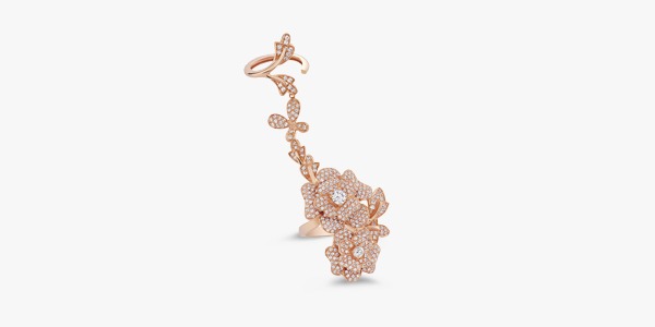 Bague-fleurs-étincelantes- or rose18K-