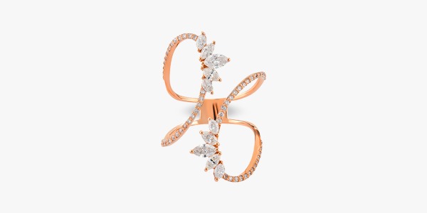 Bague-magistral-en-or-rose-18K diamants