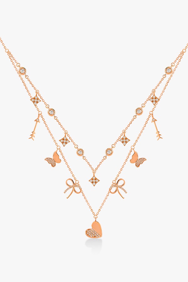 Collier en or rose et diamants Rafinity