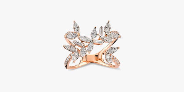 bague en or rose et diamants Rafinity