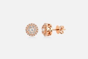 Pink gold and diamond rings