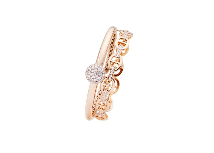 collection charme intemporel bracelet en or rose et diamant