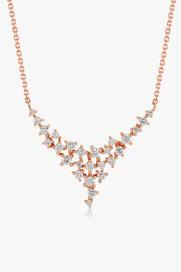 Collier-en-or-rose-18K-orné-d'un-pavé-diamants