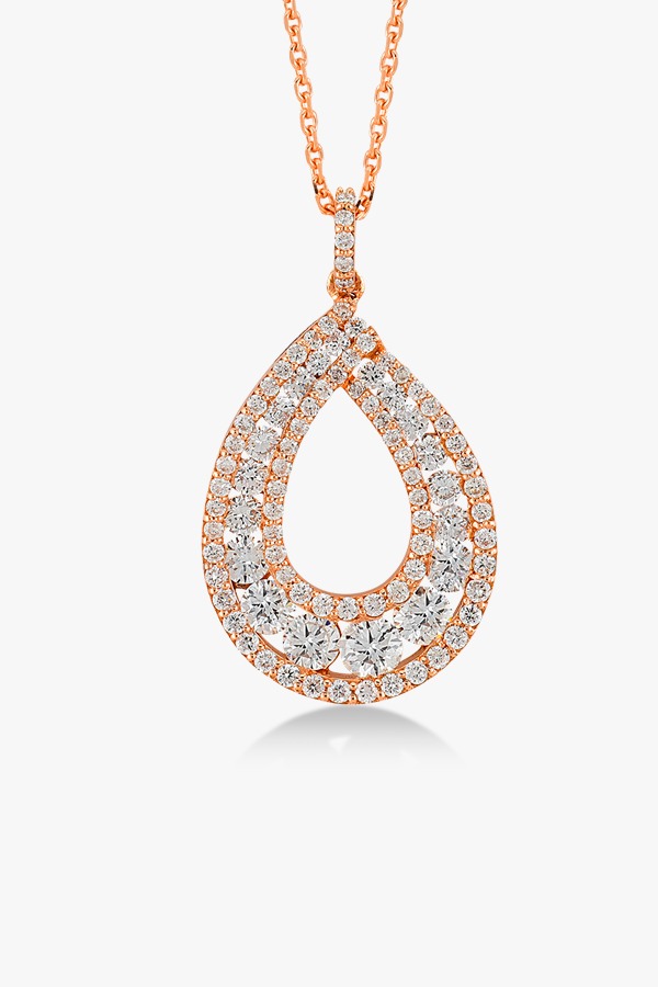 Collier-scintillant-en-or-rose-18K diamants