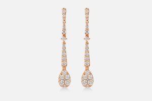 Pink gold and diamond earrings