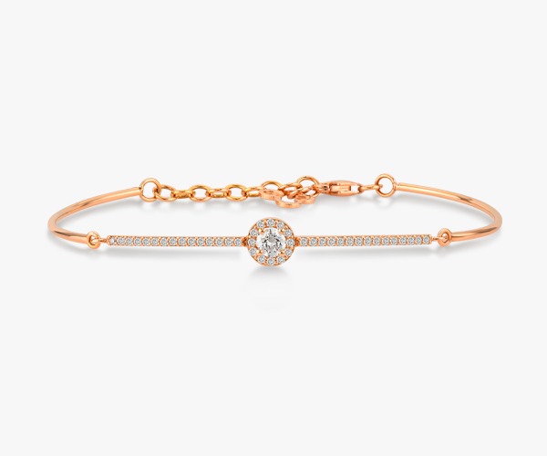 Bracelet en or rose et diamants